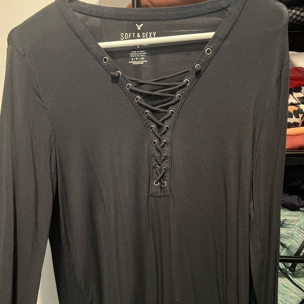 Dark Blue American Eagle Long Sleeveve T-shirt